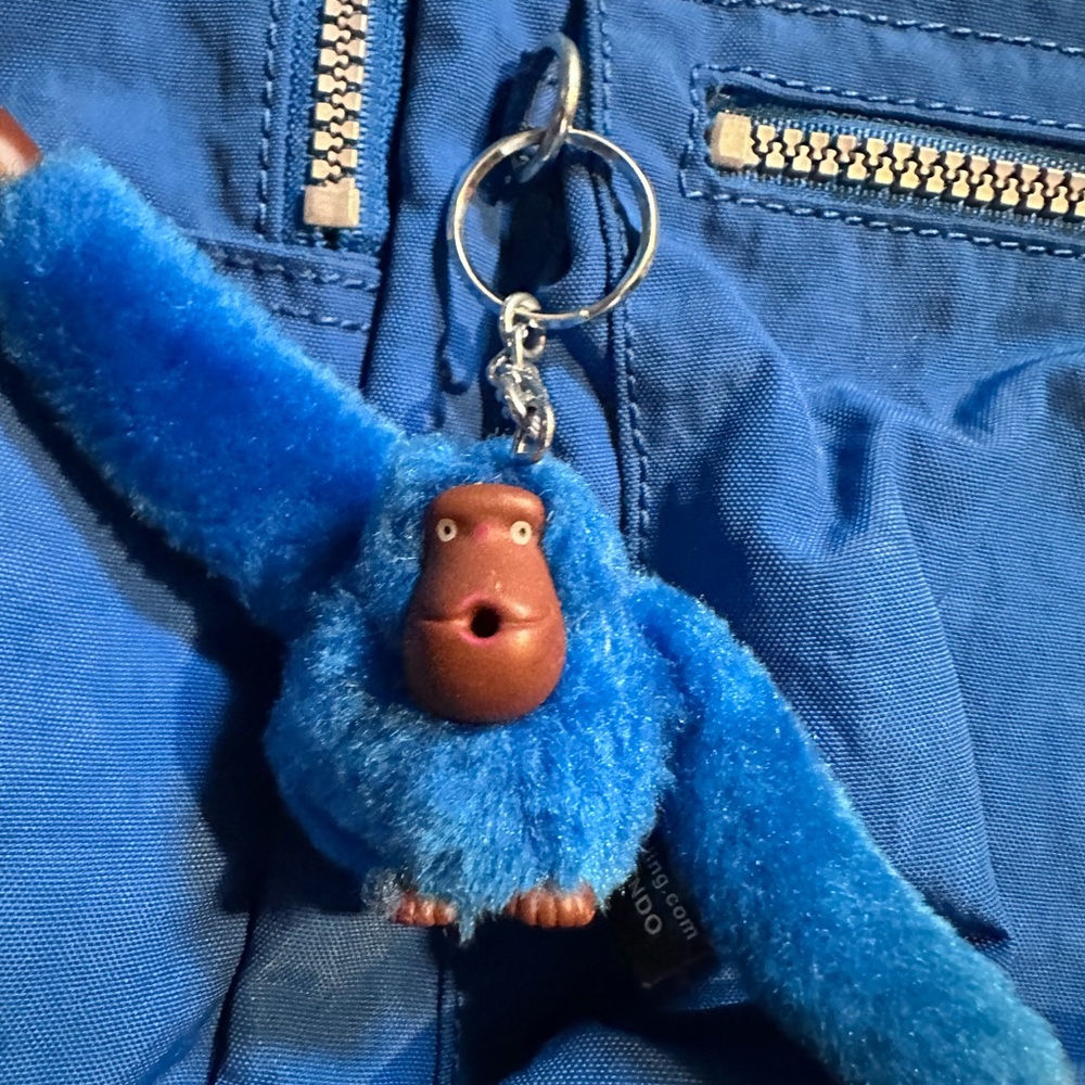 Kipling -Blue Backpack With Keychain - image 3